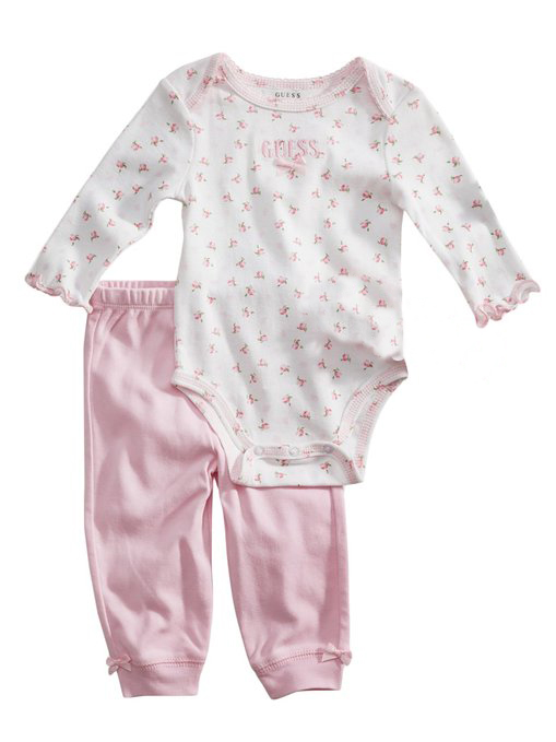 Pembe Desenli Body ve Pantolon