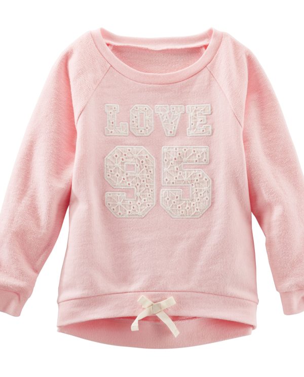 Pembe Yazı Baskılı Sweatshirt