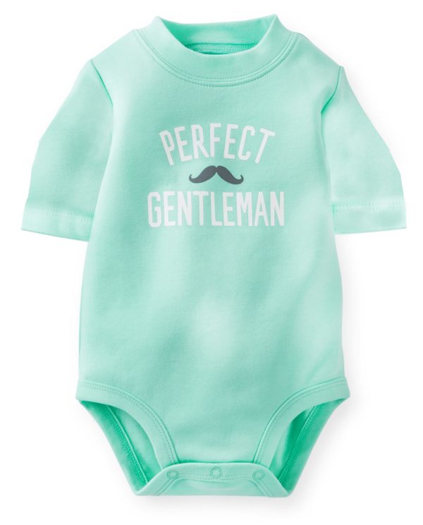 Mint Yazı Baskılı Uzun Kollu Body