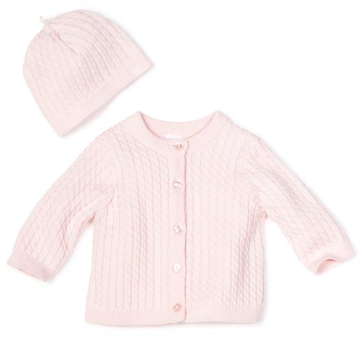 Pembe Şapka ve Düğmeli Hırka