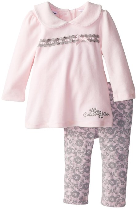 Pembe Tunik ve Desenli Tayt