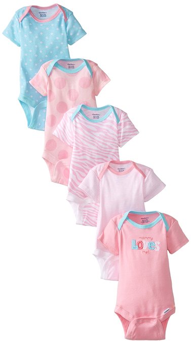 Pembe Turkuaz Desenli Beşli Body