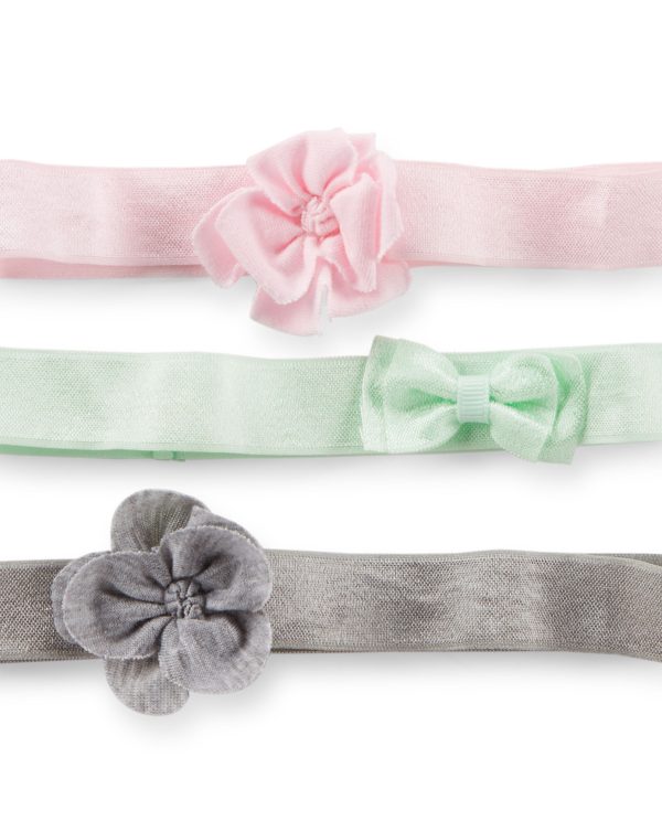 Pastel Çiçekli Üçlü Saç Bandı