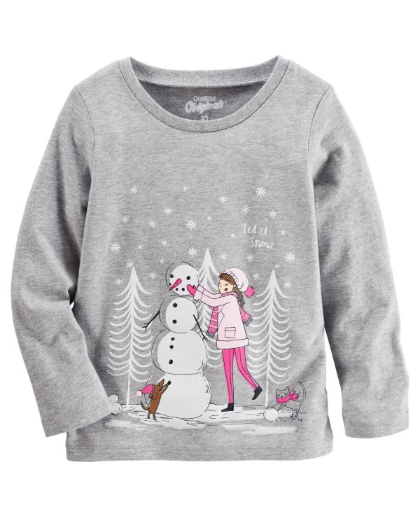 Gri Kış Desenli Sweatshirt