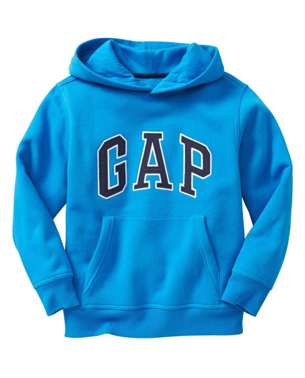 Mavi Yazılı Kapüşonlu Sweatshirt